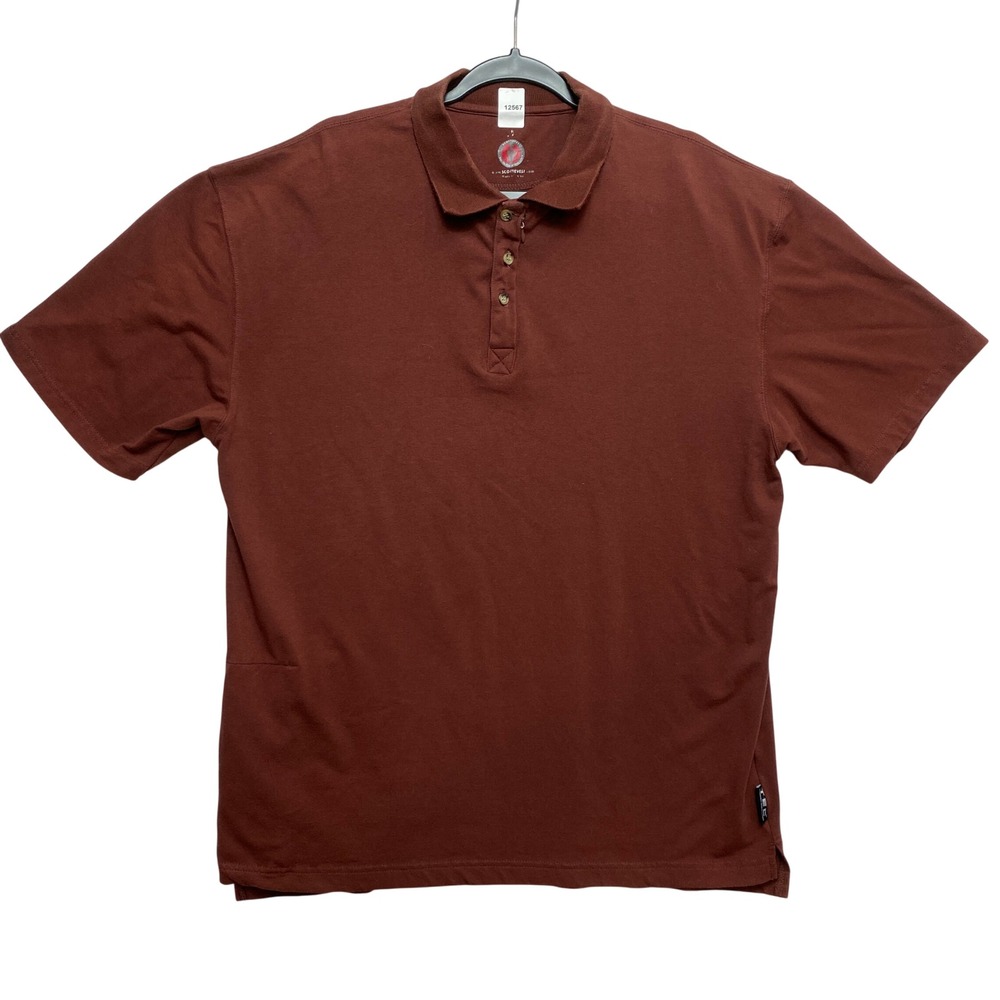 SCOTTEVEST Polo Shirt Mens XL Rust Brown TEC Technology Enabled Clothing Pocket